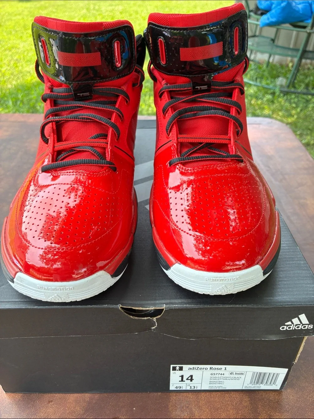 adidas Red and Black High-Top Basketball Shoes